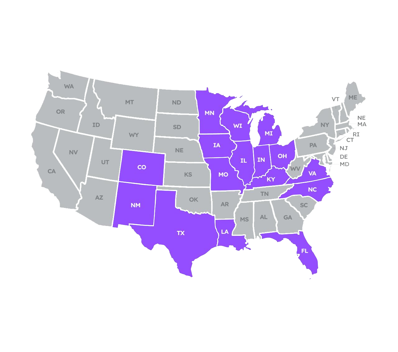 Metronet coverage map showing fiber internet availability